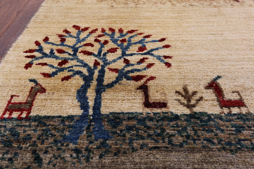 12' 0" X 15' 0" Tribal Persian Gabbeh Hand-Knotted Wool Rug Q5596