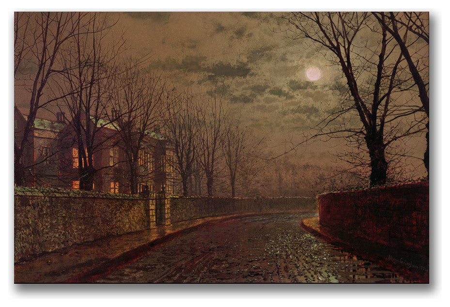 'Moonlit Street Scene' Canvas Art by John Grimshaw