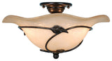 Vaxcel Vine Semi Flush Ceiling Light Oil Shale w/ Amber Flake