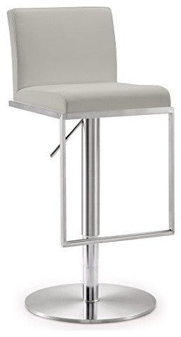 Amalfi Light Grey Stainless Steel Barstool - Grey