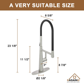 Single-Handle Standard Kitchen Faucet with Fast Mount and Deck Plate, Brushed Nickel