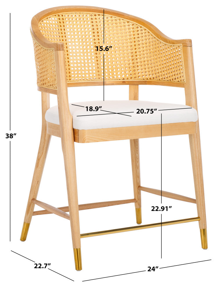 Safavieh Couture Rogue Rattan Counter Stool, Black