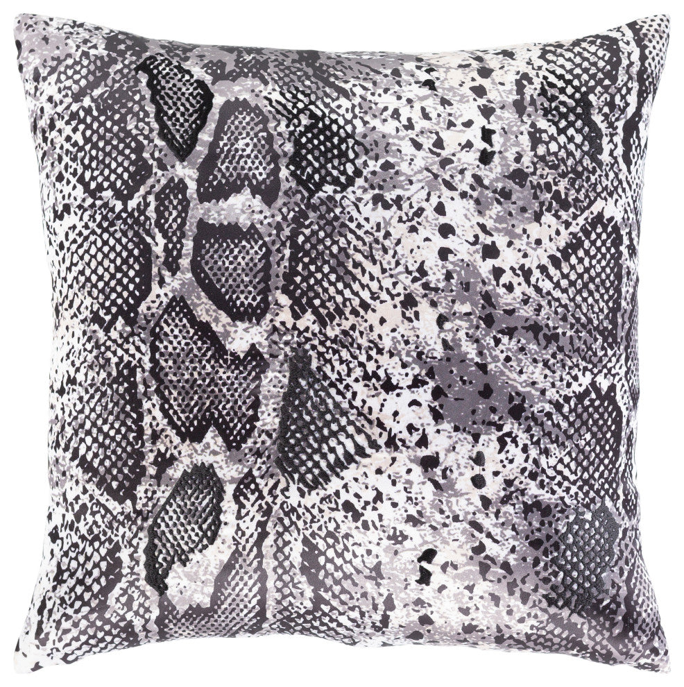 Surya Safari SFR-002 20"x20" Pillow Cover, Black/White/Ivory