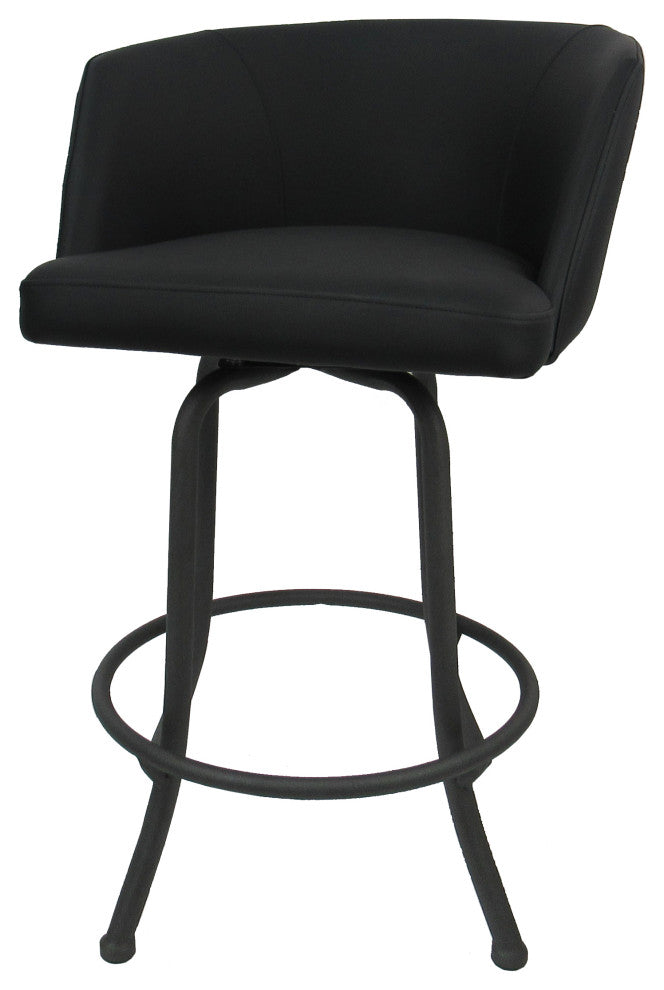 Swivel Counter Metal Pub Set - Joey Stools 26" or 30", Black Lava - Grey, 26", Crackle