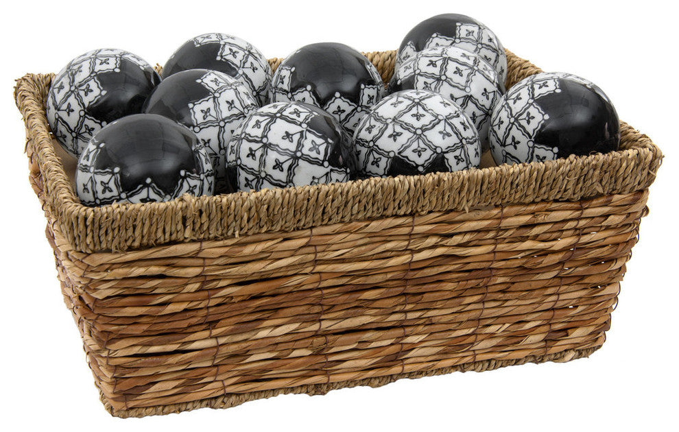 3" Black and White Porcelain Ball Set