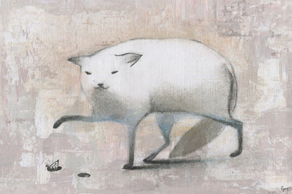 "Pattes Grises" Painting Print on Wrapped Canvas, 60"x40"