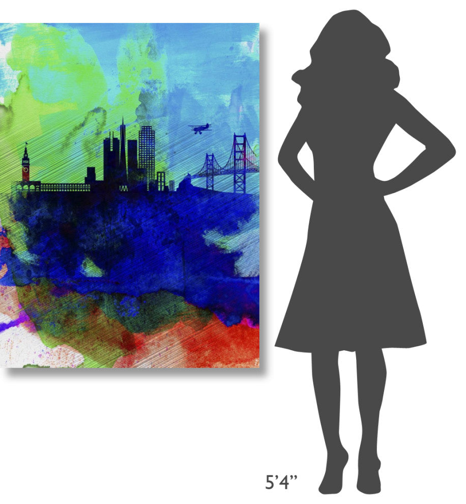 "San Francisco Watercolor Skyline 2" Fine Art Print