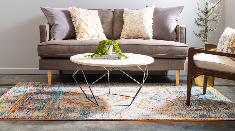 Unique Loom Beige Bellini Rosso 5' 0 x 8' 0 Area Rug