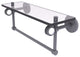 Clearview 16" Glass Shelf and Towel Bar and Dotted Accents, Matte Gray