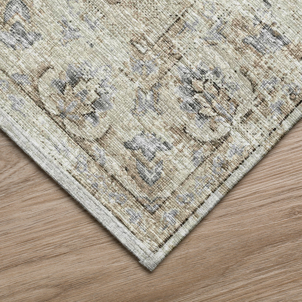 Indoor/Outdoor Marbella MB5 Ivory Machine Washable 10' x 10' Round Rug