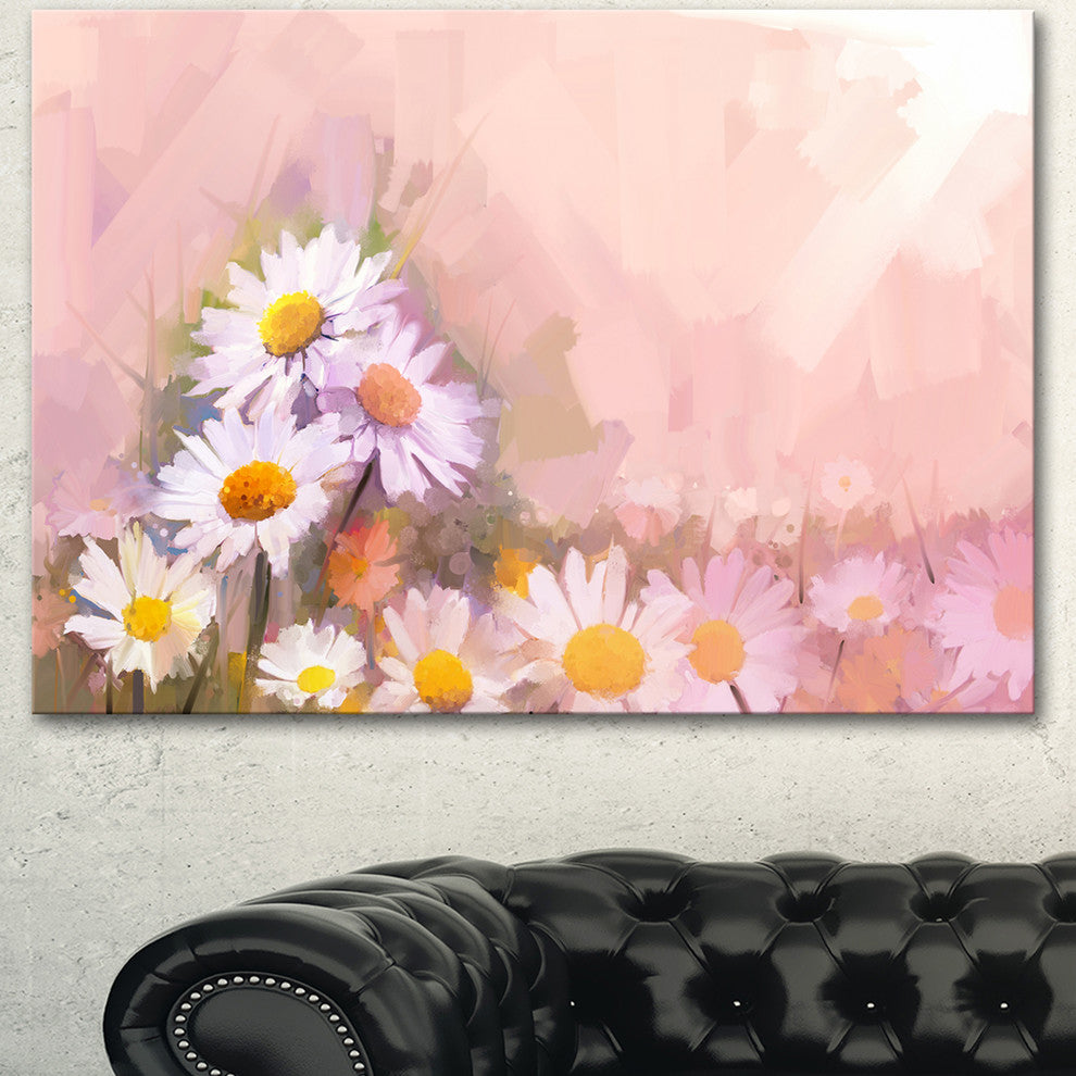 Gerbera Flowers on Soft Color Back, Floral Canvas Art Print, 40"x30"