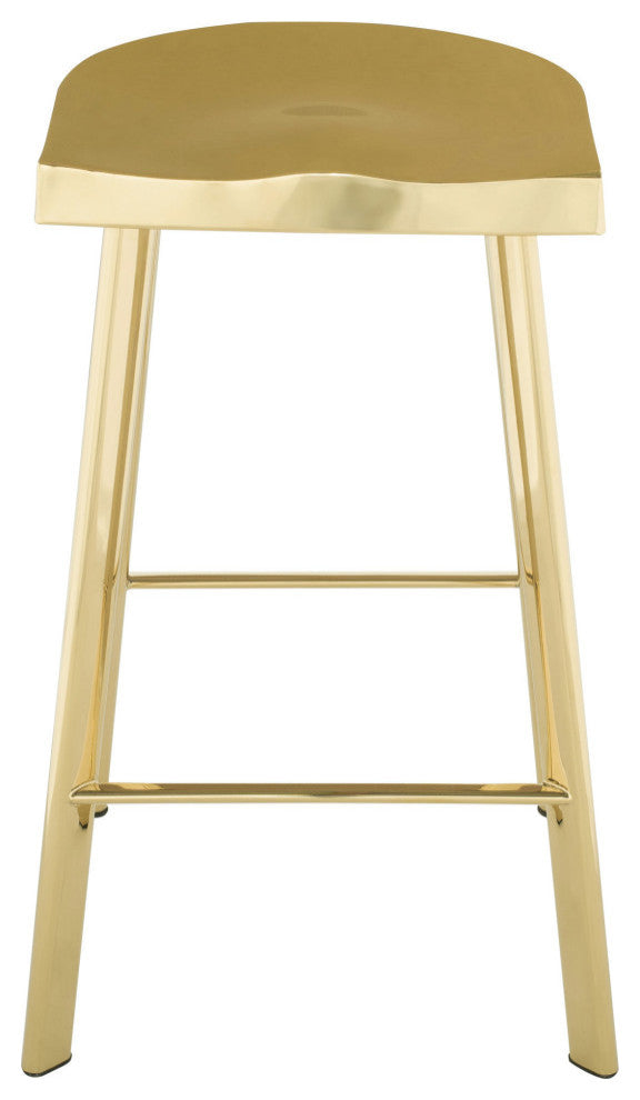Icon Stainless Steel Stool, Gold, Counter Height