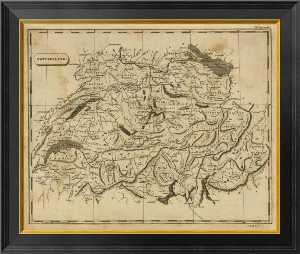 "Switzerland, 1812" Framed Canvas Giclee by Aaron Arrowsmith, 26"x22"