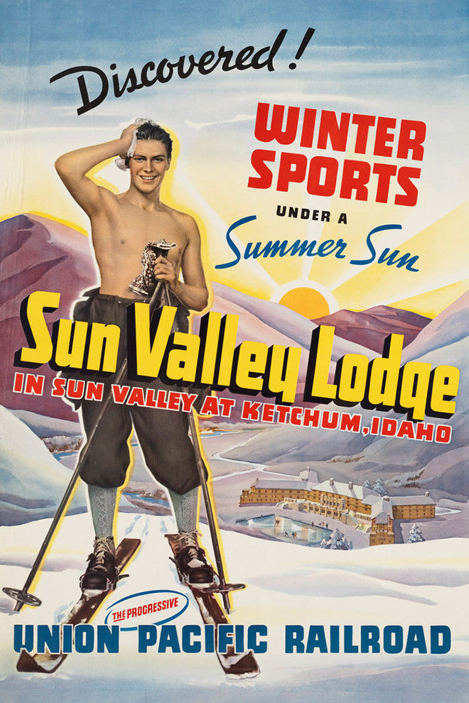 "Sun Valley Lodge" Painting Print on Wrapped Canvas, 24"x36"