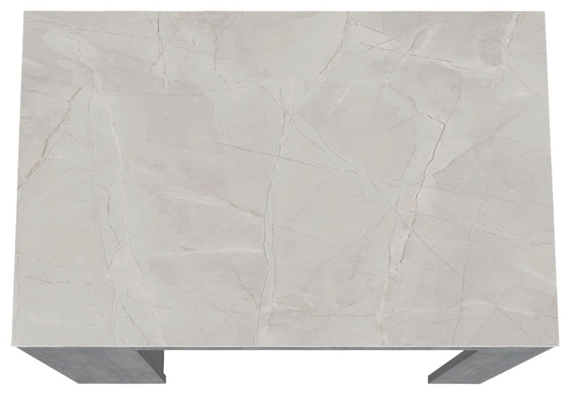 Kitchen Island Doyle, Kitchen, Concrete Gray / Ibiza Marble Color Finish