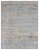 Blue Silk with Wool Tone on Tone Modern Design Hand Knotted Rug 8' x 10'