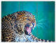 Wild Leopard Close Up View, Abstract Triptych Canvas Art Print, 36x28, 3 Panels
