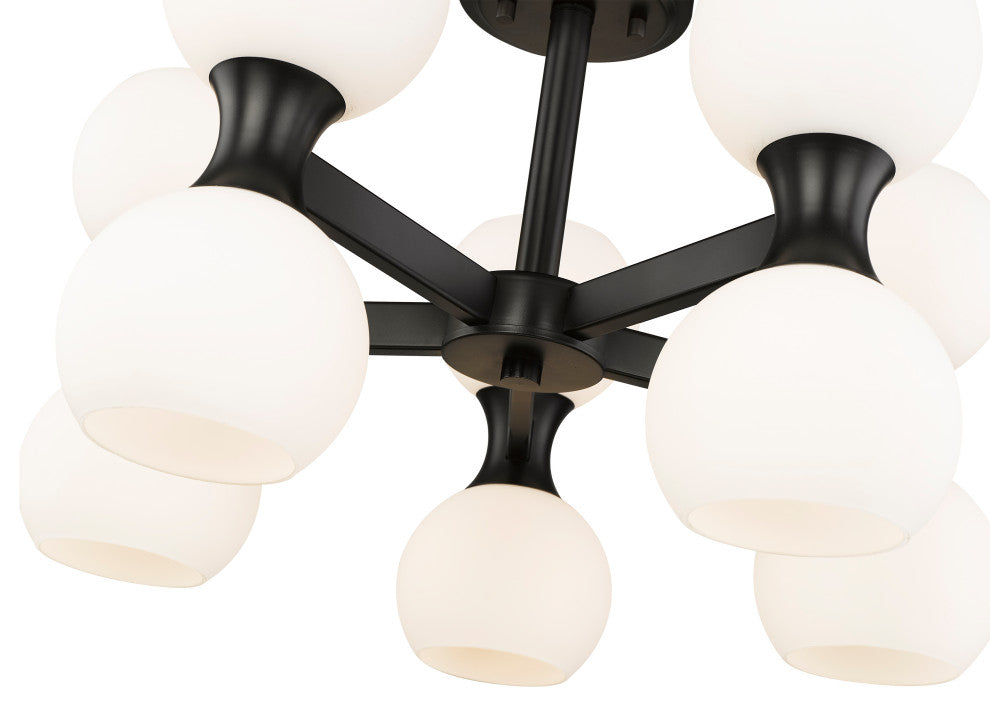 Z-LITE 10-Light Semi Flush, Matte Black