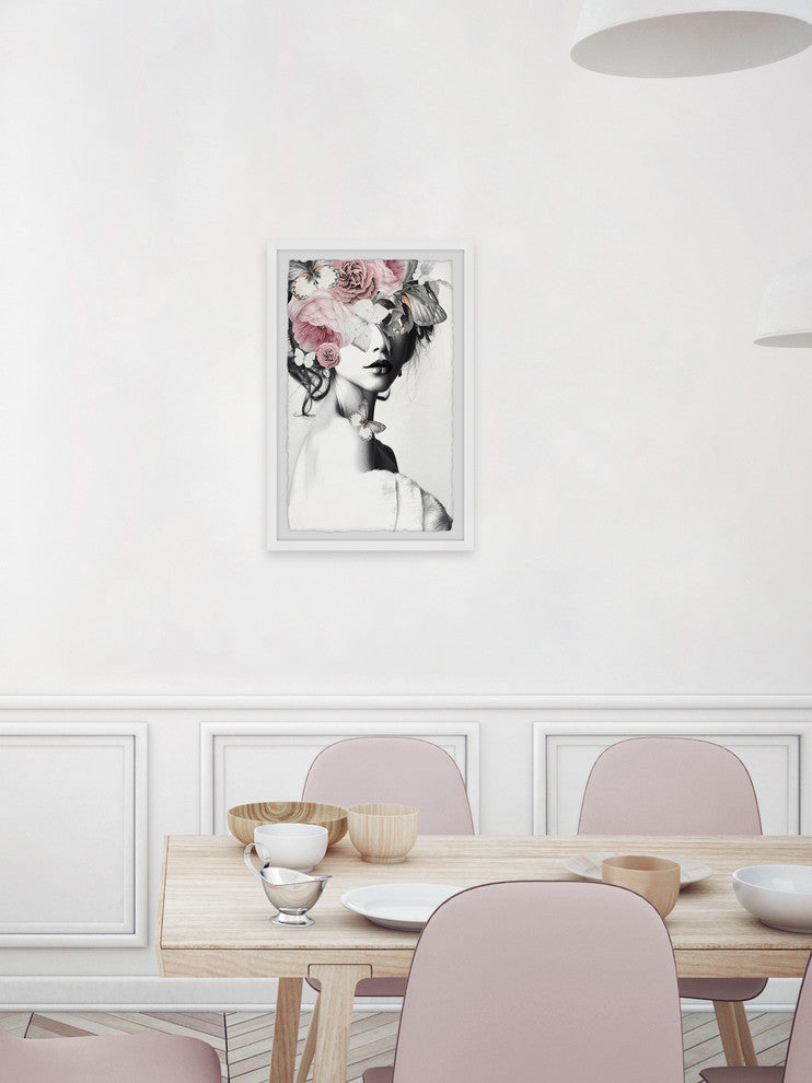 "Pinky Floral Beauty II" Framed Painting Print, 16"x24"