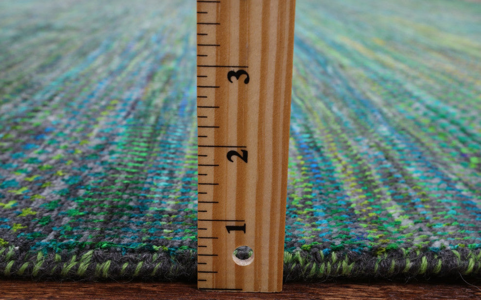 9' Square Hand-Knotted Super Savannah Gabbeh Wool and Silk Rug Q6121