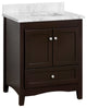 Abbey 30" Bathroom Vanity, Base: Chocolate, 30", Top: Carrara Marble