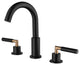 Deck Mounted Dual Handles High-Arc Widespread Bathroom Faucet, Matte Black