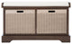 Safavieh Landers 2 Drawer Cushion Bench, Brown