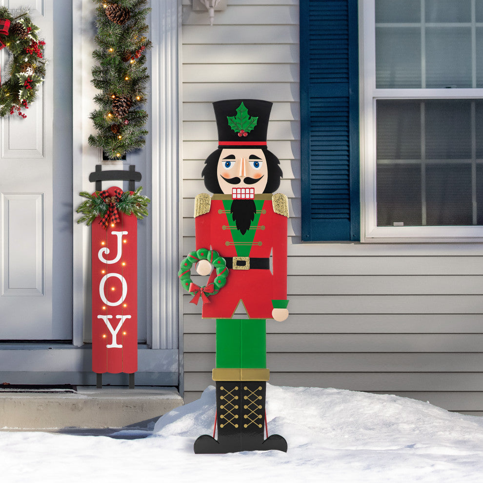 60"H Metal Nutcracker Porch Decor