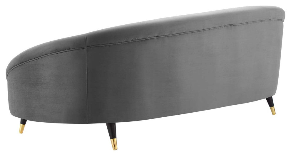 Sofa, Velvet, Gray, Modern, Living Lounge Room Hotel Lobby Hospitality