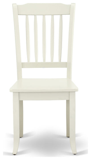 Hlda3-Lwh-W 3Pc Round 42"Table And 2 Vertical Slatted Chairs