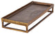 Rustic Minimalist Textured Brass Bronze Raised Tray Display Riser Metal Modern