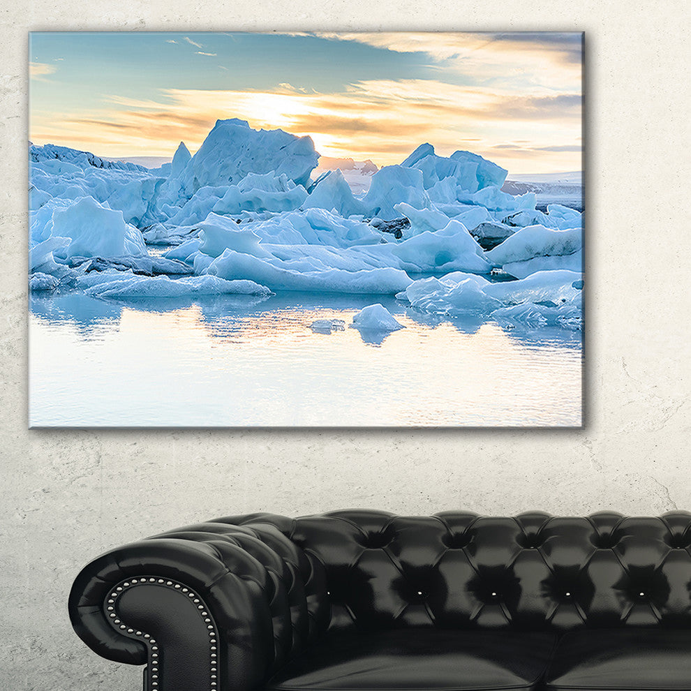 "Icebergs in Glacier Lagoon" Canvas Print