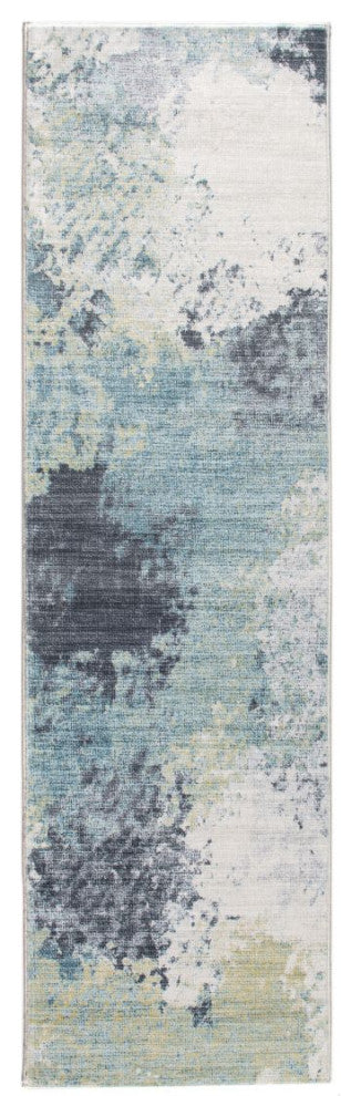 KAS Roxy 2806 Blue/Yellow Nebula Area Rug, 2'x7' Runner