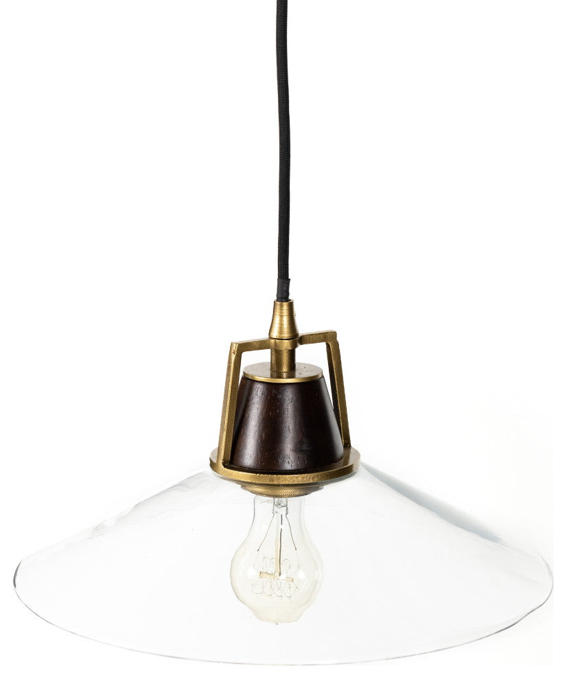 Novak Glass Pendant-Antique Brass
