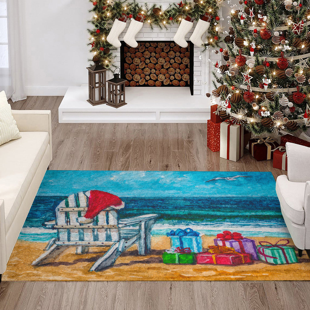 Indoor/Outdoor Wonderland WN9 Ocean Machine Washable 5' x 7'6" Rug