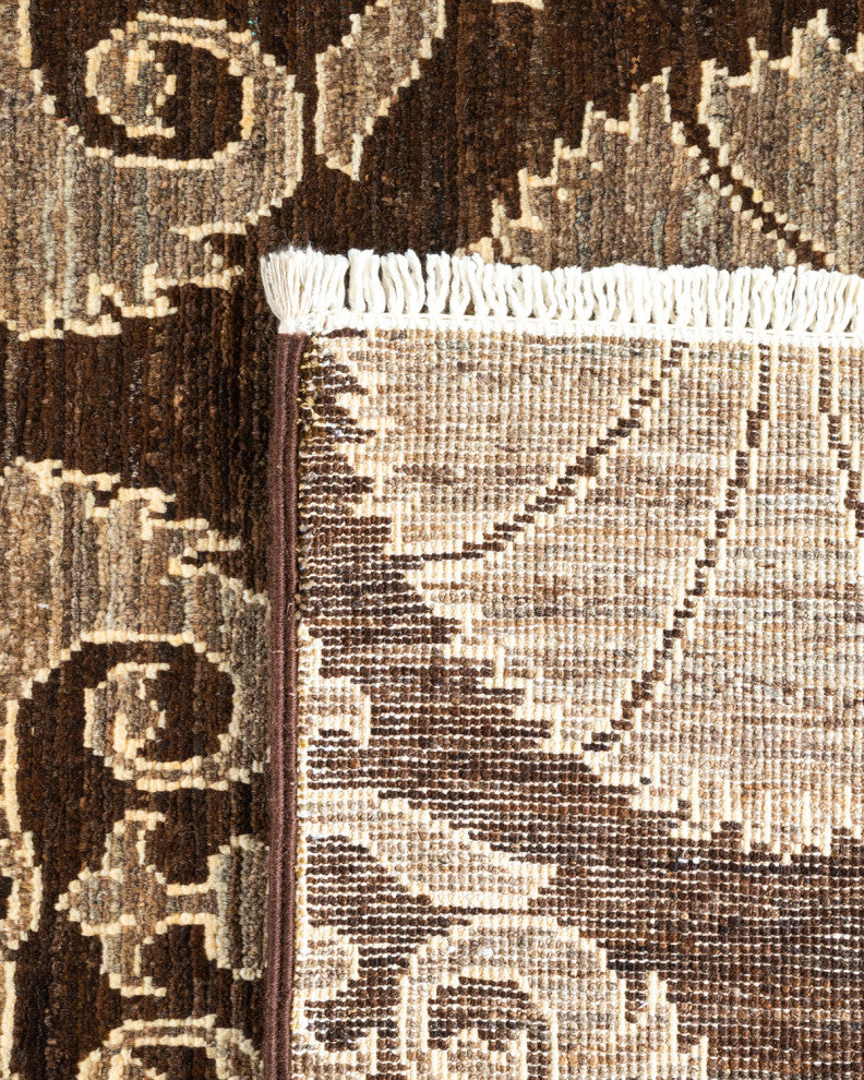 Eclectic, One-of-a-Kind Hand-Knotted Area Rug Brown, 6'10"x10'0"
