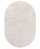 Haze Solid Low-Pile Runner Rug, Ivory, 3 X 5 Oval