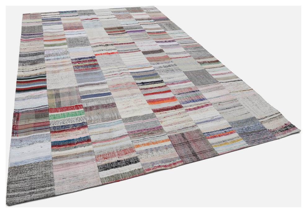 Rug N Carpet - Handmade Oriental 8' 2'' x 12' 1'' Unique Patchwork Kilim Rug