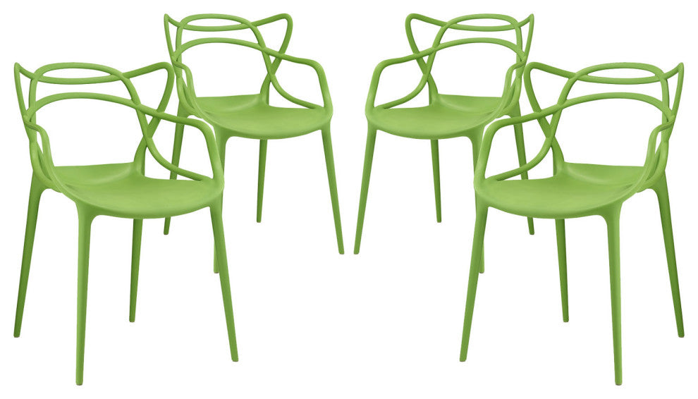 Modern Green Entangled Dining Set Set of 4