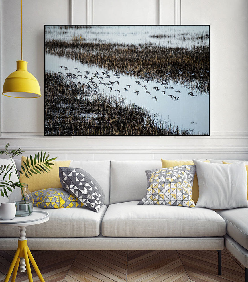 "Flock" Art block Framed Canvas, 32"x24"