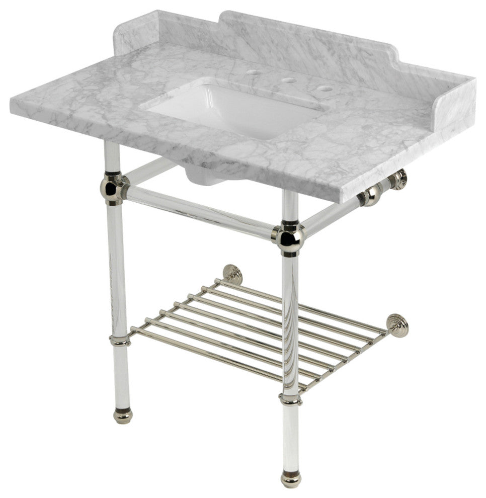 LMS36MASQB6 36" Console Sink with Acrylic Legs (8", 3 Hole)