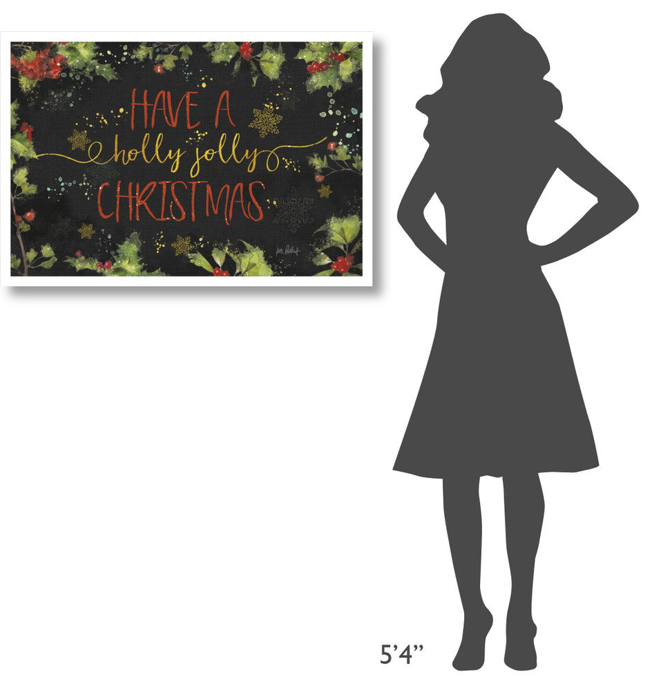 "Christmas Sentiments I Black" Digital Paper Print by Katie Pertiet, 38"x26"