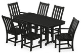 Vineyard 7-Piece Dining Set, Black