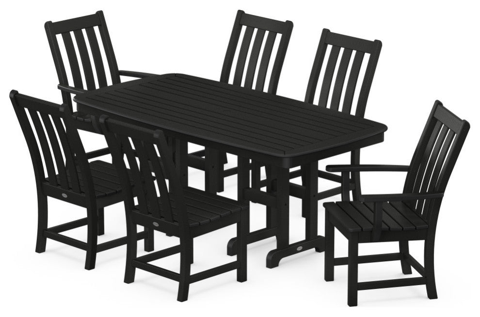 Vineyard 7-Piece Dining Set, Black