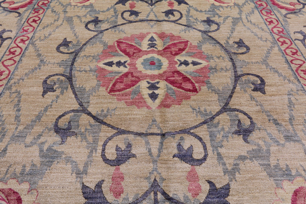9' 1" X 12' 1" William Morris Handmade Wool Rug Q8453