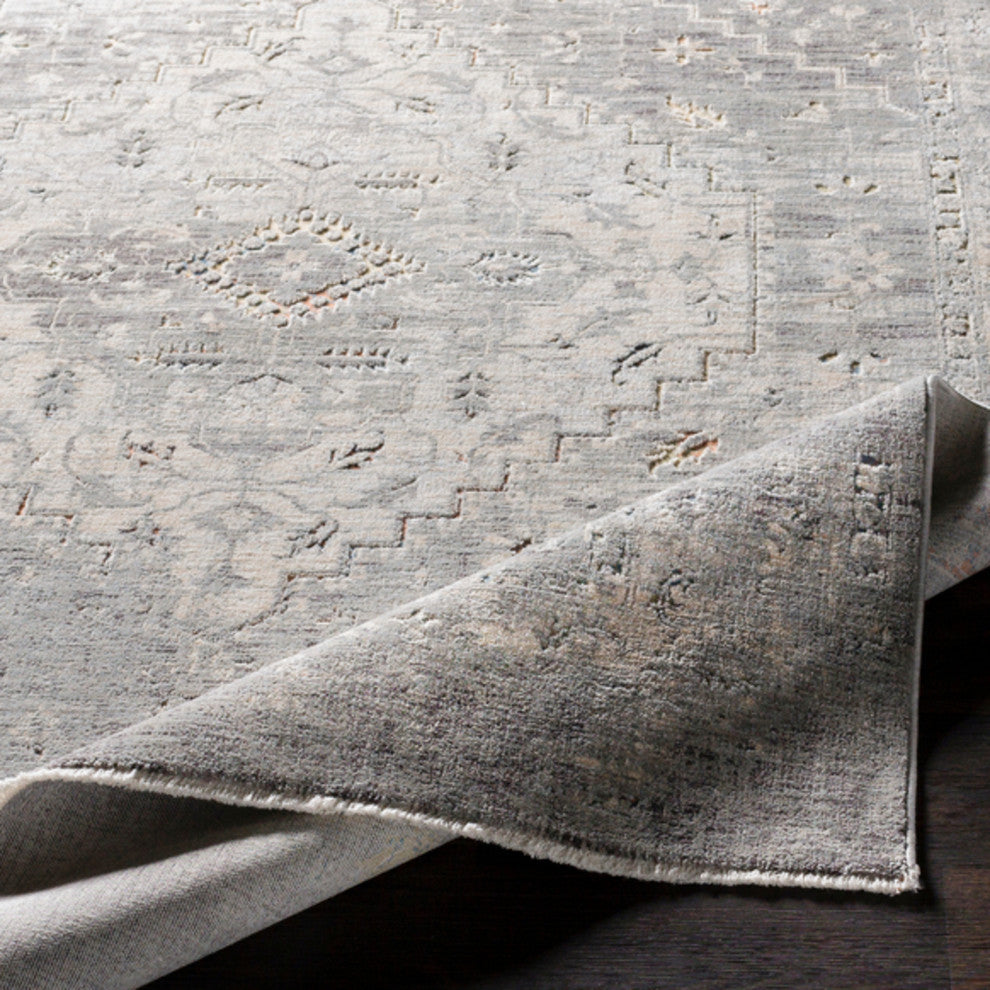 Surya Presidential PDT-2311 5'x8'2" Rug, Gray/Ivory/Butter/Pale Blue/Blue/Lime