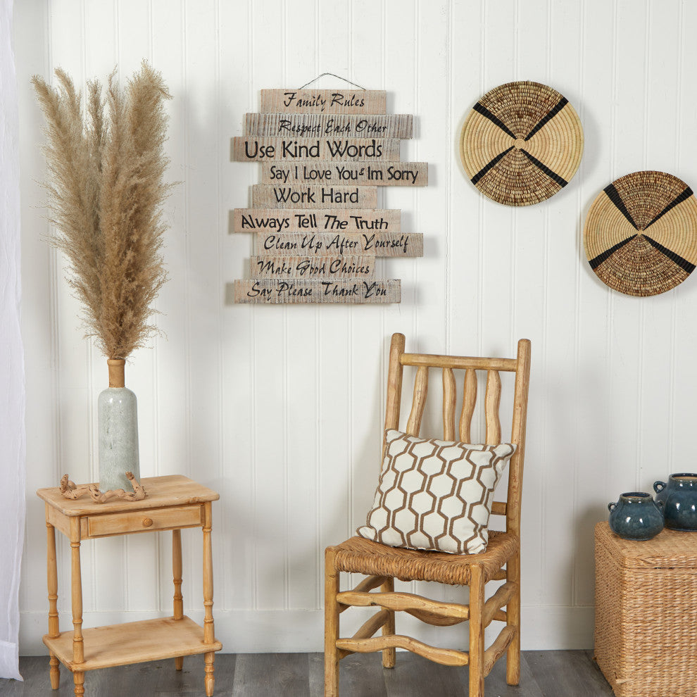 Nearly Natural 7085 25 Farmhouse Wood Inspirational Wall Art Decor