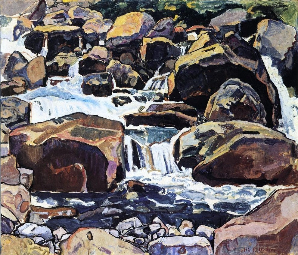 Ferdinand Hodler Mountain Stream at Champery Premium Canvas Print