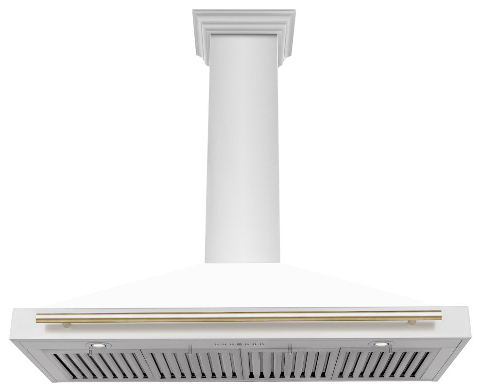 ZLINE 48" ZLINE Stainless Steel Hood With White Matte Shell KB4STZ-WM48-G