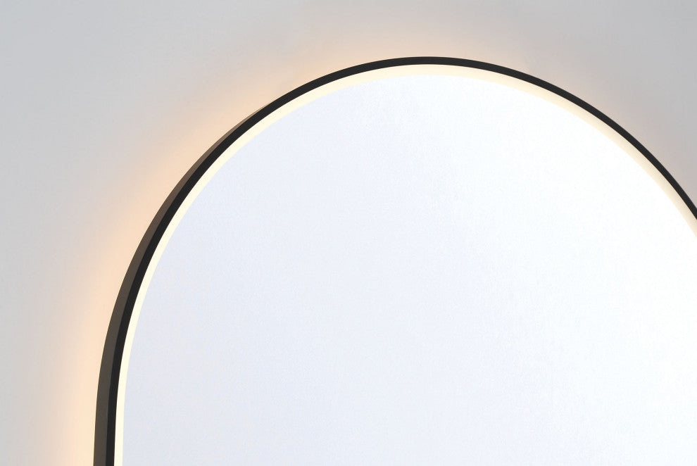 Linden Rectangular Mirror - 24" x 36", Matte Black